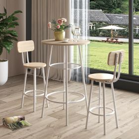 Bar table, equipped with 2 bar stools , with backrest and partition