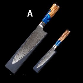 Damascus Restaurant Commercial Professional Kitchen Knife Set (Option: 2pcs A)