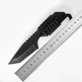 Outdoor Survival Small Blade High Hardness Portable Knife (Color: Black)